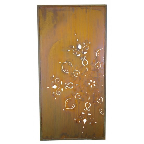 Edelrost Paravent "Mandala" -  Höhe x Breite: 200 x 100 cm