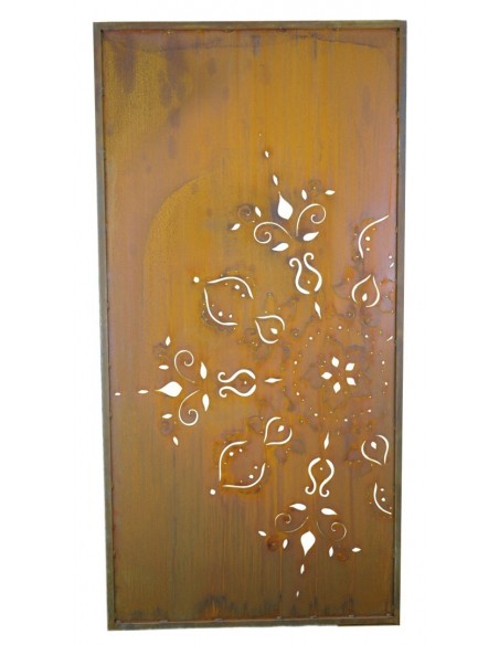 Edelrost Paravent "Mandala" -  Höhe x Breite: 200 x 100 cm