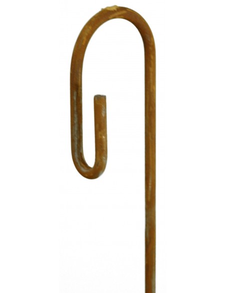 Edelrost Hängestab mit kleinem Haken 