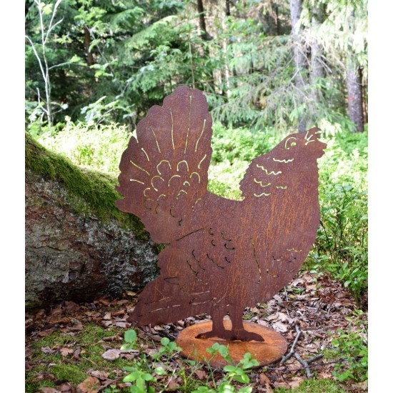 Auerhahn auf Platte, Rostoptik