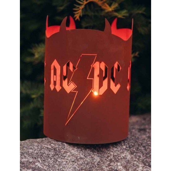 Windlicht "ACDC" Höhe 26cm, Ø 20cm Edelrost Gartendeko