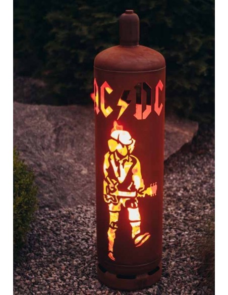 Feuertonne "ACDC" Gasflasche, Wärme und Licht zur Gartenfeier