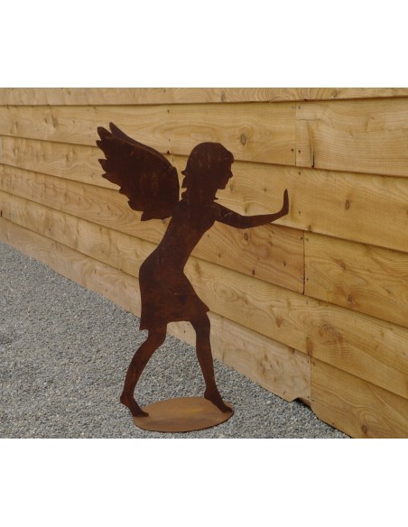 schiebender Engel "Mia" auf Platte, Höhe 66 cm, Breite 38 cm