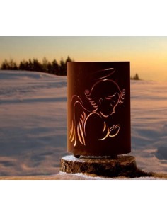 Windlicht Engel - Engelsflügel Kerzenhalter Windlicht betender Engel Edelrost  Höhe 39 cm Schönes betender Engel Windlicht aus M 2