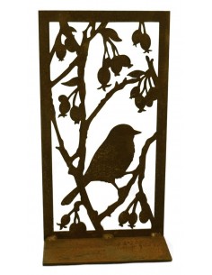 Bild Vogel mit Beeren auf Platte  H 33cm, B 17,7cm, 2