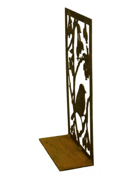 Deko Vogel aus Ast - Topfstecker aus Edelrost