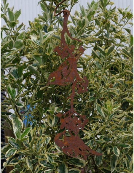 Deko Vögel auf Ast zum Hängen -  aus Edelrost