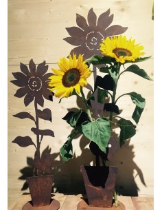Deko Sonnenblume im Topf auf Platte  2