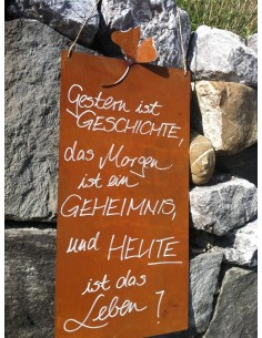 rostige Spruchtafeln Rostige Spruchtafel - Gestern ist Geschichte, das Morgen... - - B x H: 25 x 50 cm Rostige Spruchtafel "Gest 2