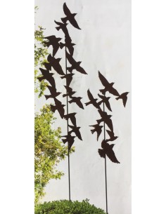 Vogel Deko Gartenstecker Vogelschwarm - Flock of Birds - - Geamthöhe 160 cm (klein) Ein wunderschöner Vogelschwarm im Garten?
M 2