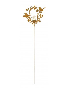 Vögel mit Blütenkranz, Gartendeko zum Stecken 2