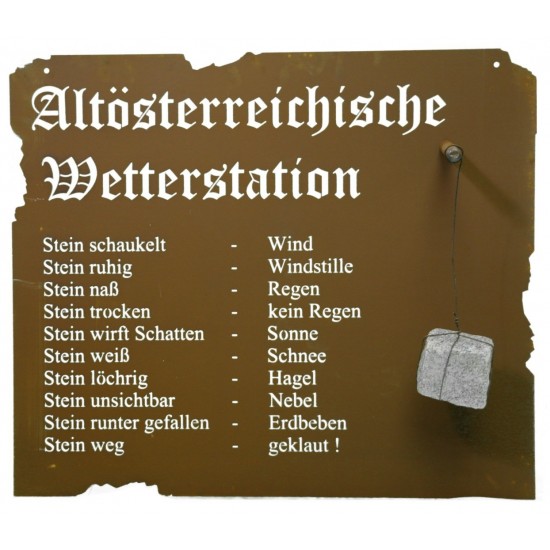 Altösterreichische Wetterstation aus Edelrost lustige Gartendeko