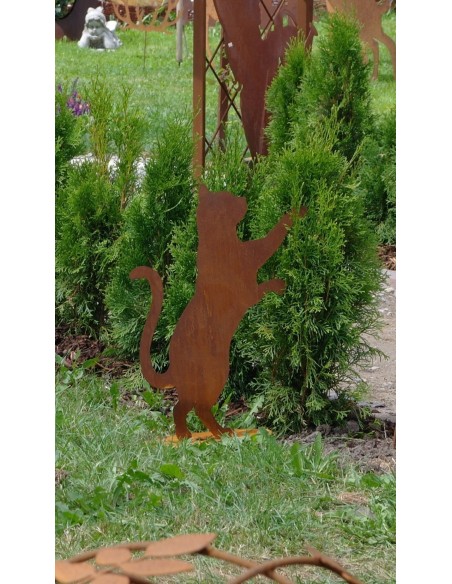 Deko Katze Metall als rostige Gartendeko wetterfest
