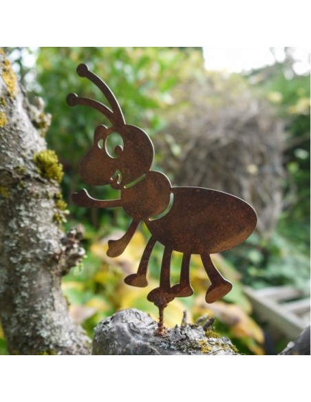 Metallsatz Ameise als Baumstecker zum Einschrauben in Holz in Rostoptik Metallsatz Ameise als Baumstecker zum Einschrauben in Holz in Rostoptik