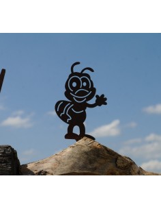 Edelrost Metallsatz Biene als Baumstecker, zum Einschrauben in Holz 2
