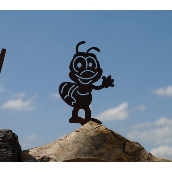 Edelrost Metallsatz Biene als Baumstecker, zum Einschrauben in Holz