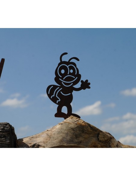 Edelrost Metallsatz Biene als Baumstecker, zum Einschrauben in Holz