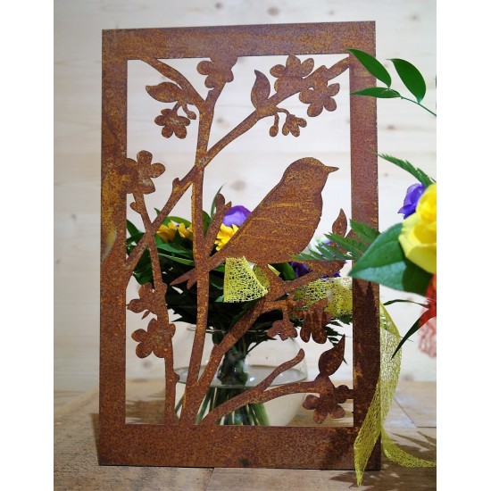 Frühlingsdeko Edelrost Metallbild