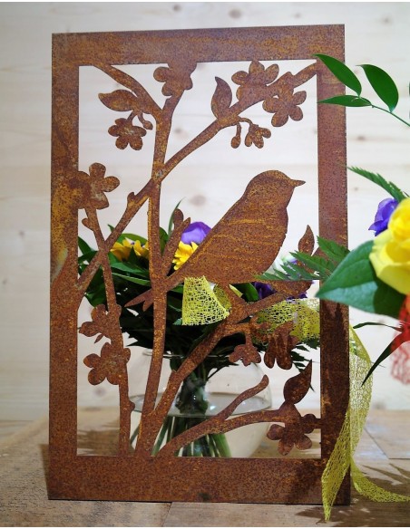 Frühlingsdeko Edelrost Metallbild