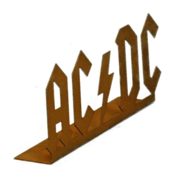 "ACDC" Schriftzug, Aufsteller aus rostigem Metall 27cm breit