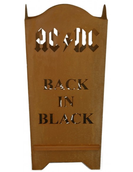 Feuerkorb "ACDC" Back in Black,  eckig 67cm hoch Feuerkorb "ACDC" Back in Black,  eckig 67cm hoch