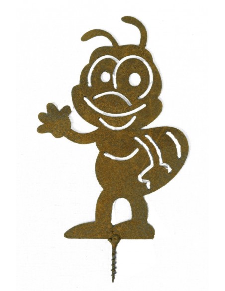 Edelrost Metallsatz Biene als Baumstecker, zum Einschrauben in Holz