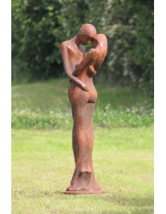 Steinguss- Figur "Tristan und Isolde", oxidiert Version, Höhe 123 cm 2