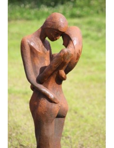Steinguss- Figur "Tristan und Isolde", oxidiert Version, Höhe 123 cm