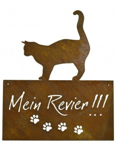 Katzenschild - Mein Revier - eckig, zum Hängen, Höhe 42 cm
