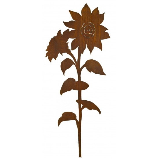Deko Sonnenblume aus Rost Metall Gartenstecker XXL 