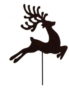 Gartenstecker Hirsch springend