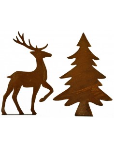 Winterdekoration "Hirsch und Tanne" als nette Tischdeko