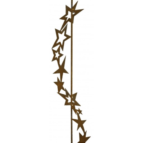 Gartenstecker Sternenband mit Kugel -  Gartendeko aus Edelrost