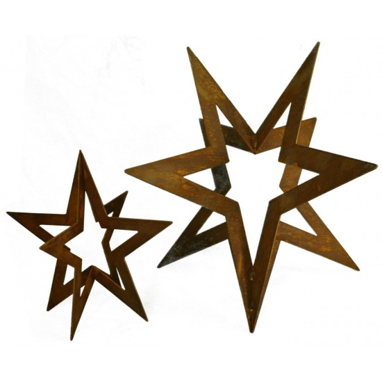 Deko Stern in 3D aus Edlrost für einzigartige Tischdeko