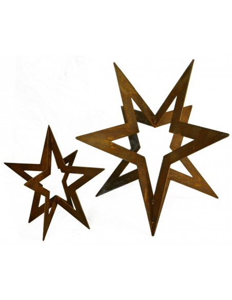 Deko Stern in 3D aus Edlrost für einzigartige Tischdeko