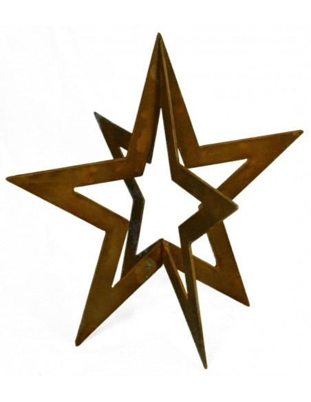 Deko Stern in 3D aus Edlrost für einzigartige Tischdeko