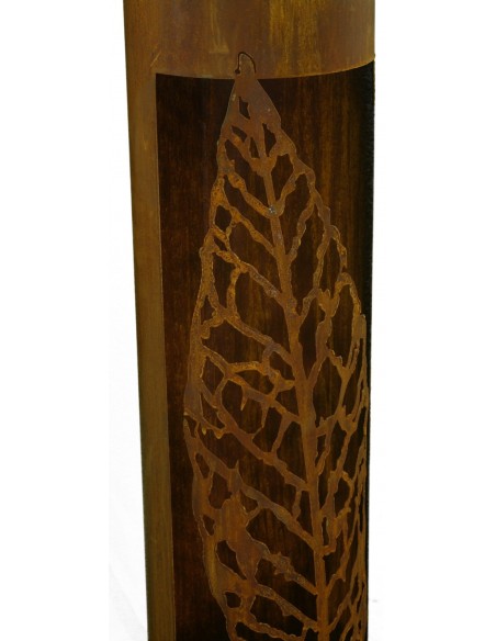 Edelrost Säule 'Willow' rund, mit schmalem Blatt, Höhe 100 cm aus rostigem Metall zur Gartendeko