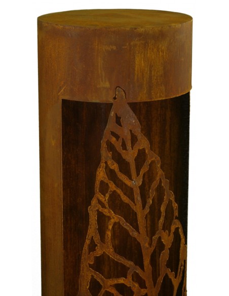 Edelrost Säule 'Willow' rund, mit schmalem Blatt, Höhe 100 cm aus