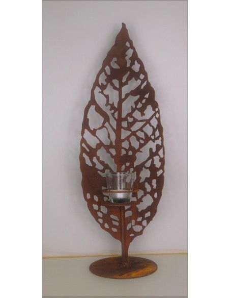 Windlichthalter Motiv Blatt Höhhe 55cm - Toller Schattenwerfer