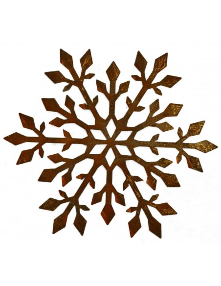 Deko Schneekristal aus Edelrost -  Weihnachtsdeko zum Hängen