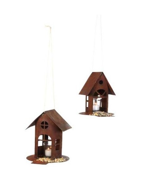 Deko Vogelhaus oder Vogelfutterstelle als Windlicht  zum Stellen
