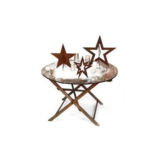 Deko Stern in 3D aus Edlrost für einzigartige Tischdeko