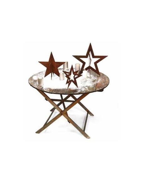 Deko Stern in 3D aus Edlrost für einzigartige Tischdeko