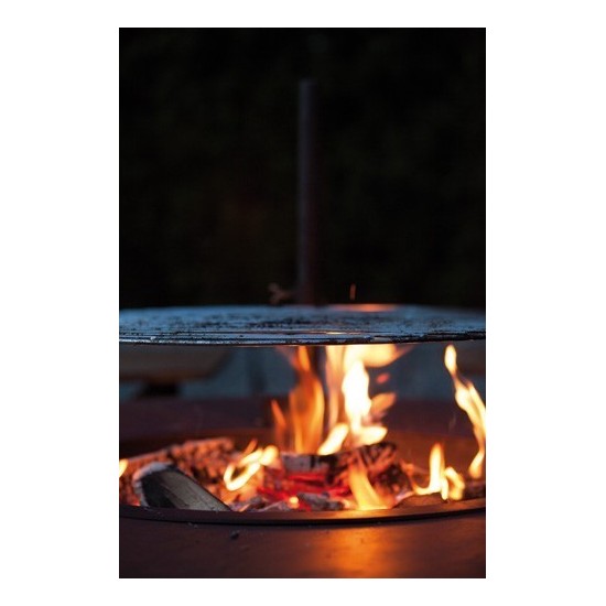 Feuerschalen Feuerstelle Circle Komplett Set inkl. Schwenk-Grill und Bänken- Garten Grillstelle Dieser großer Grillpatz für Zuha