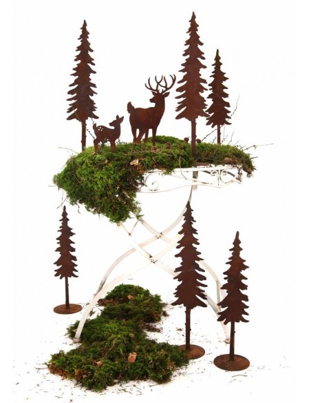 Deko Landschaft mit Hirsch und Bäume