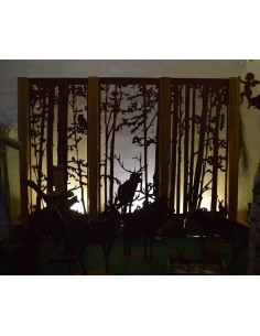 Wild Paravent "Fuchs und Eule" , Gartenparavent im Winter, Paravent filigran, Deko für den Garten, Detail Fuchs 2