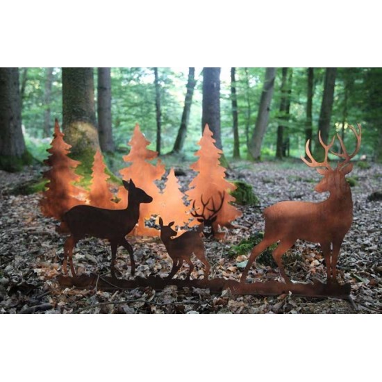 Herbstdeko Hirsche im wald 