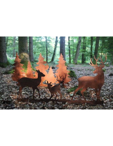 Herbstdeko Hirsche im wald 