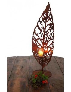 Windlichthalter Motiv Blatt Höhhe 55cm - Toller Schattenwerfer 2