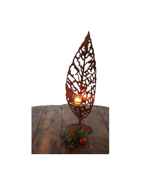 Windlichthalter Motiv Blatt Höhhe 55cm - Toller Schattenwerfer